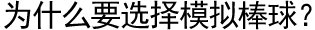 为什么要选择模拟棒球?